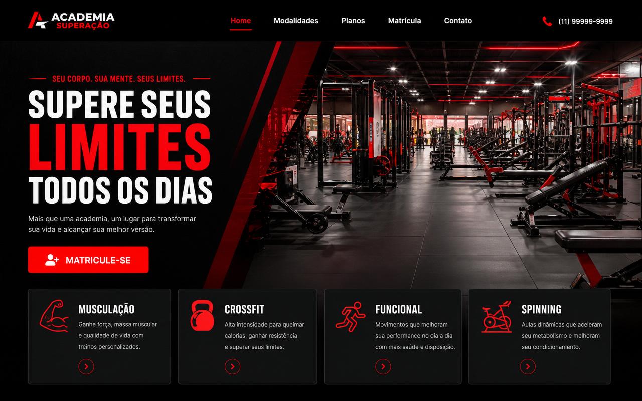 Template PowerFit — site para Academia
