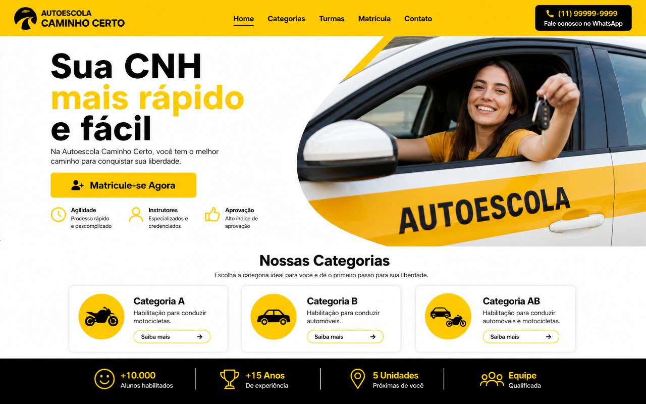 Template DriveNow — site para Auto Escola