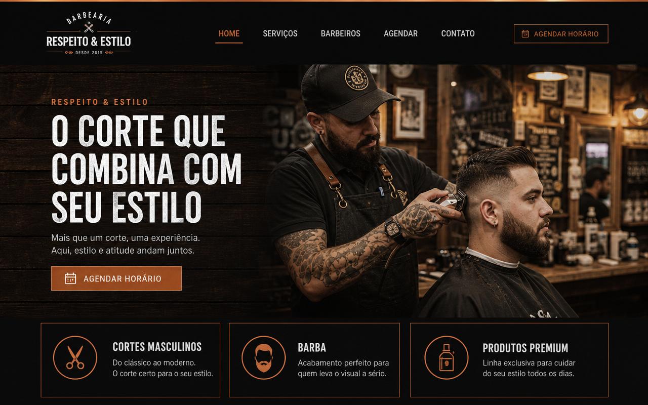 Template Barber House — site para Barbearia