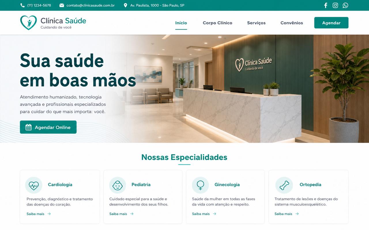 Template Clínica Vitalis — site para Clínica