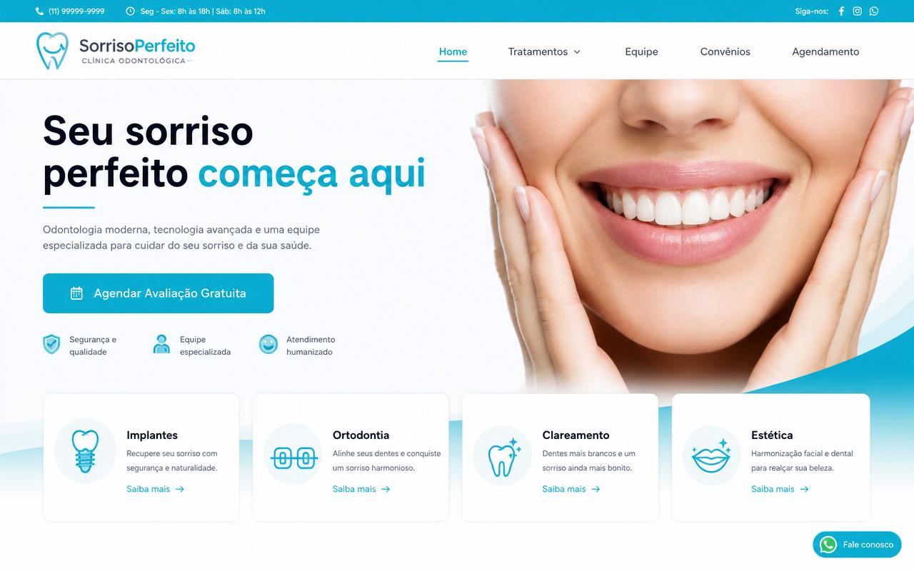 Template OdontoBright — site para Dentista