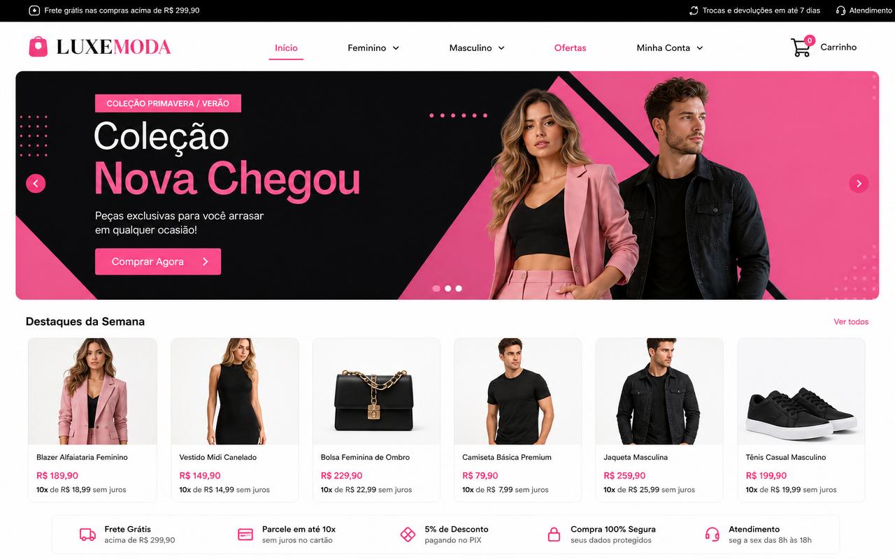 Template ModaStore — site para Loja Virtual