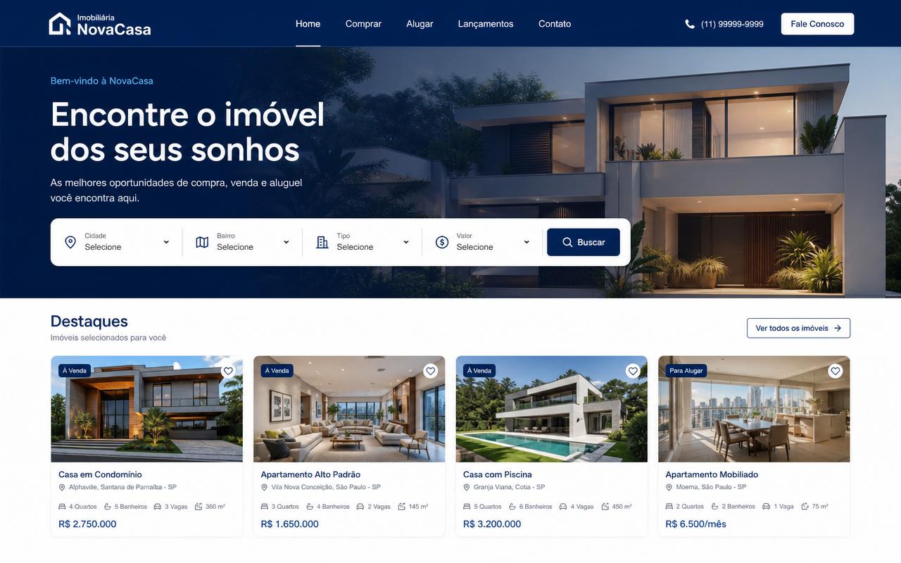 Template PrimeImóveis — site para Imobiliária