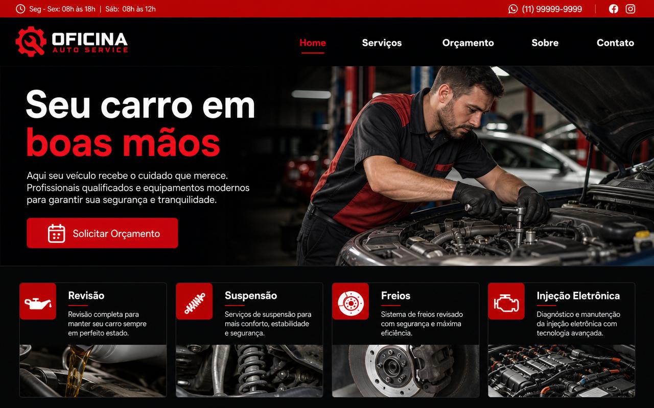 Template AutoMech — site para Oficina Mecânica