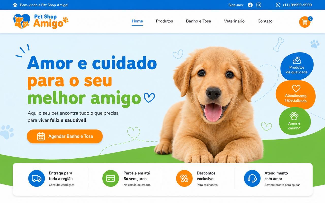 Template PetLove — site para Pet Shop