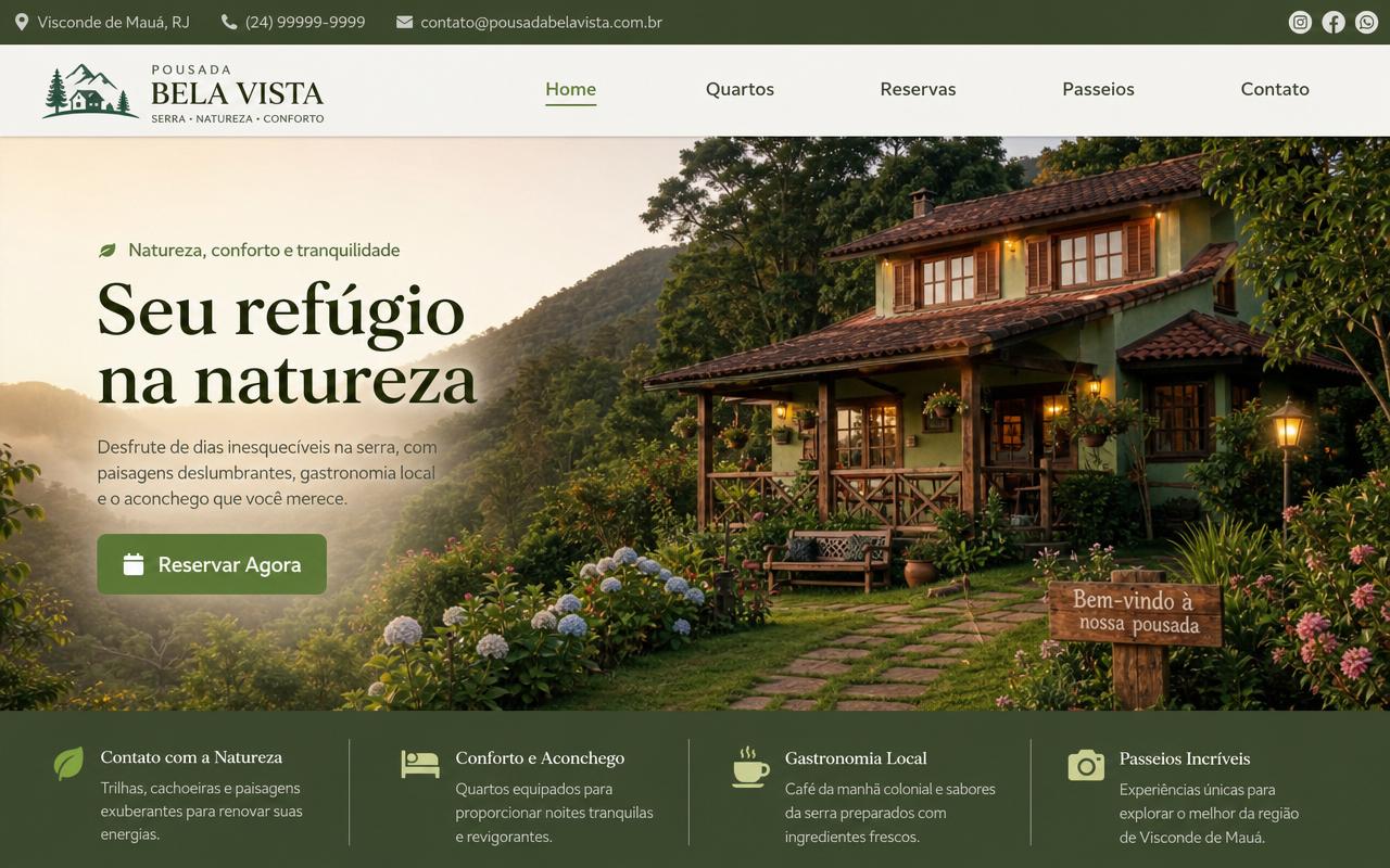 Template Refúgio Serra — site para Pousada