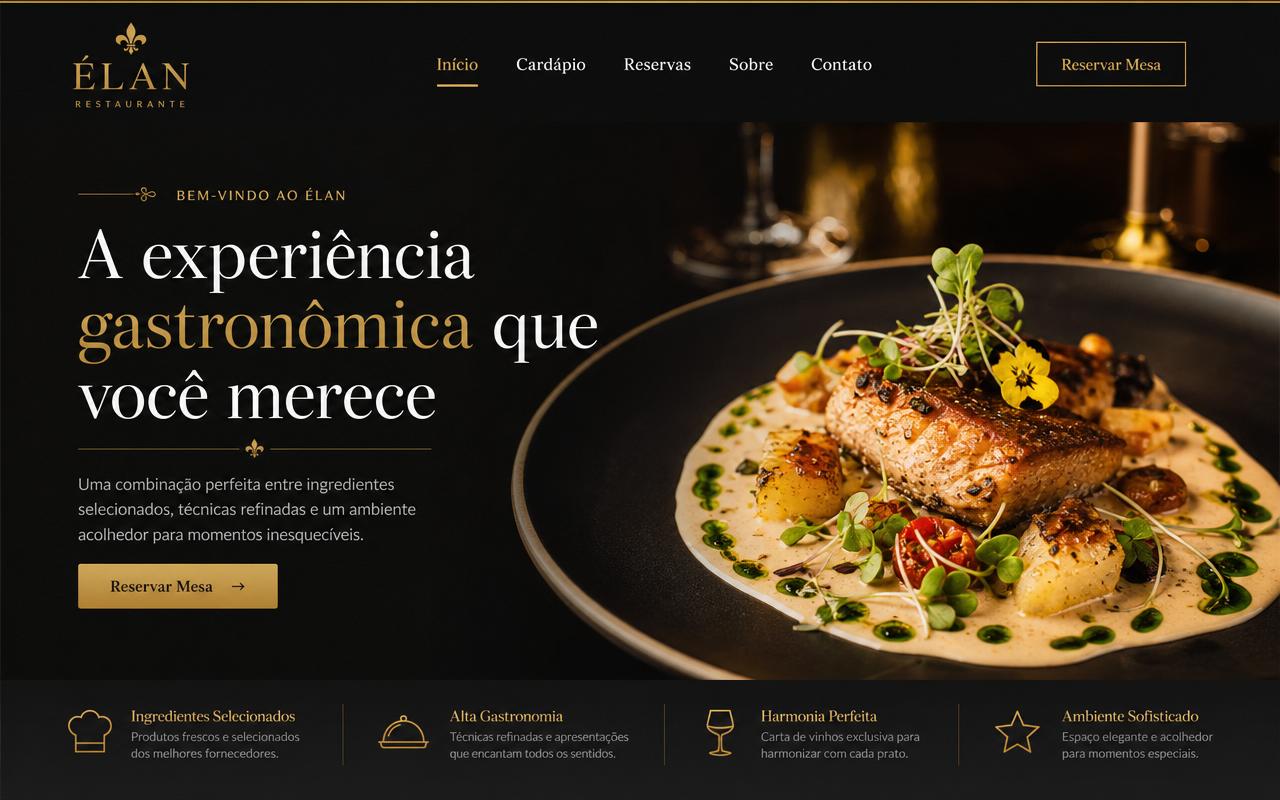 Template Sabor da Casa — site para Restaurante