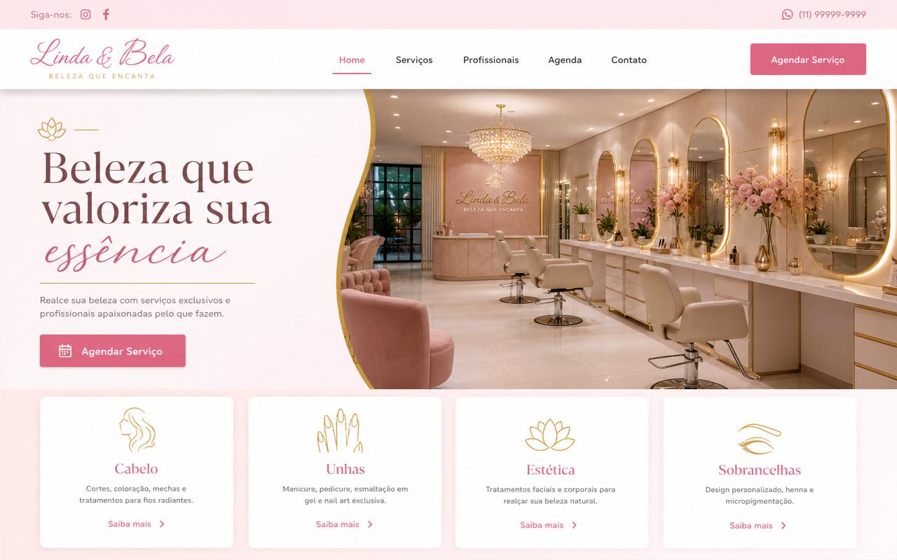 Template Studio Bella — site para Salão de Beleza